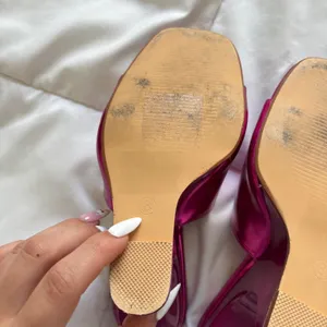 Vintage 90s Madrag Pink Architectural Wedge Sandals Sculpted Heel Mules Fuchsia thumbnail 12
