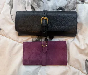 ACE England Purple Suede Leather Travel Jewelry Carrier + LargerFreebie Organize thumbnail 1