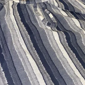 Rain Chambray Blue Striped Knot Hem Half Sleeve Blouse Blue Size M thumbnail 3