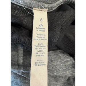 Lululemon Grey Long Sleeve Mesh Back Tulip‎ Hem Cropped Yoga Top Size 6 thumbnail 7