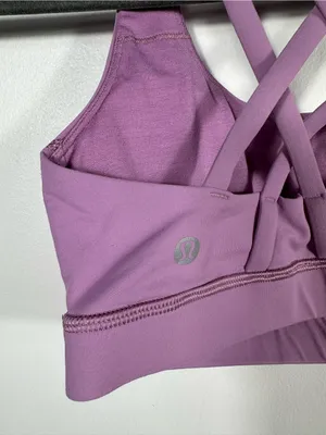 Lululemon Energy Bra Purple Fog Size 2 Strappy Medium Support Sports Bra Yoga‎ thumbnail 7