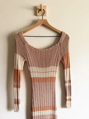 Peppermayo Scoop Neck Long Sleeve Crochet Maxi Dress Size XS/S thumbnail 4