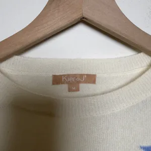 Kier + J Women 100% Cashmere Sweater‎ Medium White Novelty Star Celestial thumbnail 5