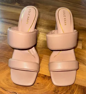 Cole Haan Women's Block Heel Sandals‎ tan Leather classic wedding size 9 career thumbnail 1