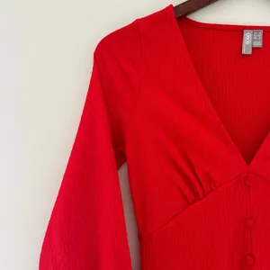 Asos Red Button Down Maxi Dress Sz 4 thumbnail 4