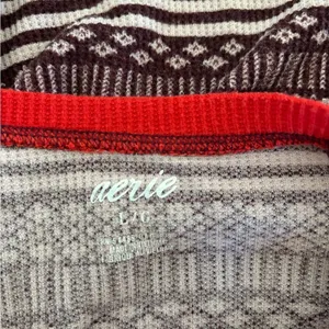 Aerie Long Sleeve Thermal Top Multicolor Fair Isle Size Large thumbnail 2