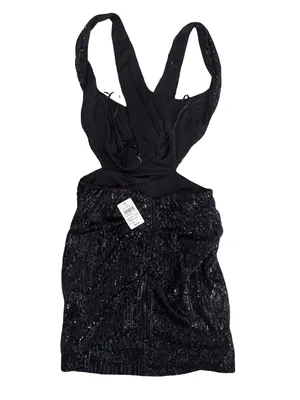 Windsor Black Sequin Twist Halter Mini Dress thumbnail 2