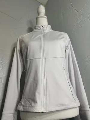 Asics White Zip-Up Athletic Jacket thumbnail 7