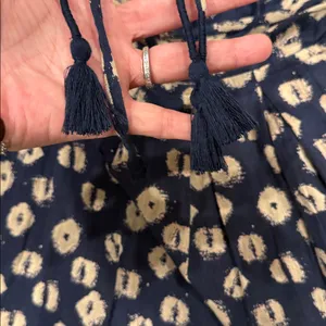 Free People Womens Molly Floral Top XS Navy and Cream thumbnail 10