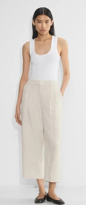 Aritzia‎ The Effortless Pant Cropped CruiseLinen 12 workwear minimalist holiday thumbnail 1