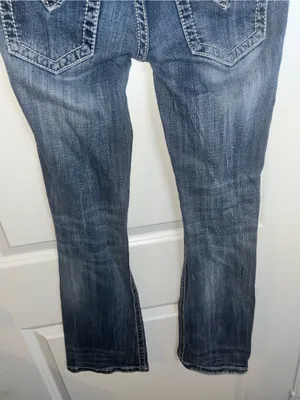 Miss Me Bootcut Straight Leg Floral Crystalized Embroidered Stitched Jeans Sz 27 thumbnail 5