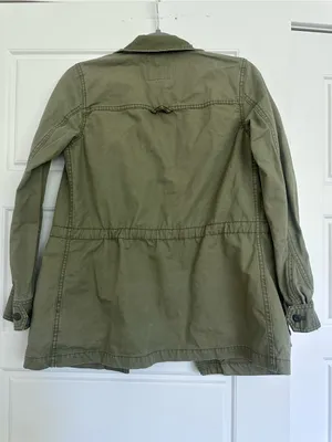 olive green Madewell Catskills military jacket with multiple pockets thumbnail 3