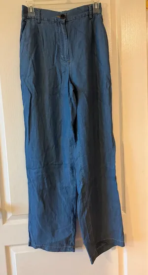 Women's "denim" Blue Wide-Leg dress Pants thumbnail 1
