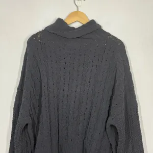 Pol Turtleneck Sweater Women's Medium Dark Gray Cable Knit High-Low Hem Pullover thumbnail 8