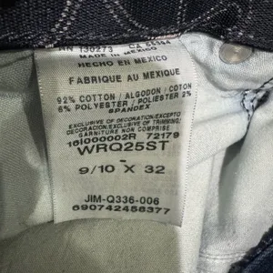 Wrangler Q-Baby 32x30 Ultimate Riding Jeans‎ Dark Wash Bootcut Star Detail 9/10 thumbnail 5