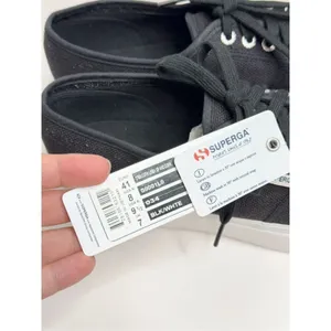 Superga Sneakers Classic Black Canvas Mens‎ Size 8 Lace Up Fashion Shoes NEW thumbnail 6