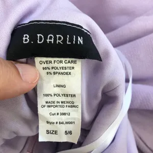 B Darlin Womens Spaghetti strap criss cross back mini dress purple 5/6 y2k fairy thumbnail 2