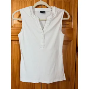 RAILS Mayla Sleeveless Henley Tank Top Women's Medium White Ribbed Knit M‎ thumbnail 2