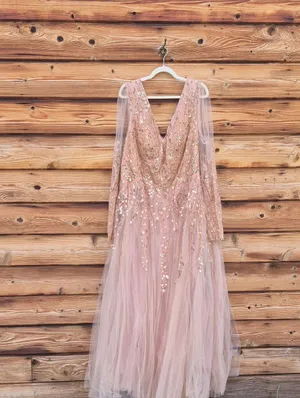 NWT Mac DUGGAL 20295 Embellished V Neck Long Sleeve A Line Gown Size 24 thumbnail 6