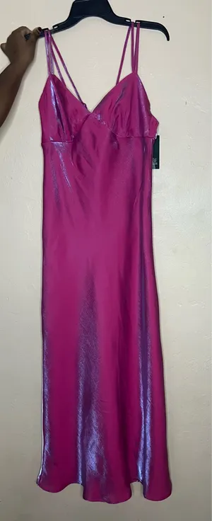 Wild Fable Pink Shiny Strappy Dress Size M thumbnail 1