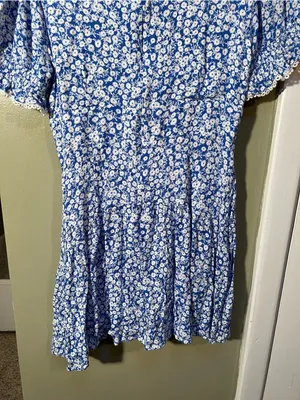 Lost + Wander Women's Size Large Villa by the Sea Floral Picot Trim Peasant Mini thumbnail 9