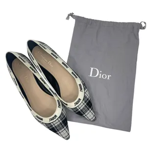 Christian Dior J'adior Embroider Tartan Print Pointed Toe Flats Size 39.5 thumbnail 13
