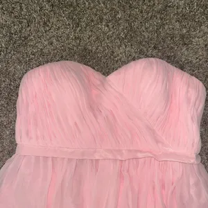 Pink Chiffon Strapless Dress Sz 2 thumbnail 2