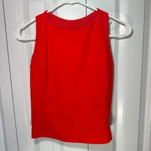 CRZ Yoga Butterluxe Built in Bra Scoop Neck Tank Red Womens Medium Slimming Soft thumbnail 2