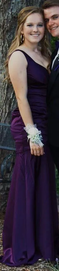 David's Bridal Purple Formal Floor Length Dress thumbnail 4