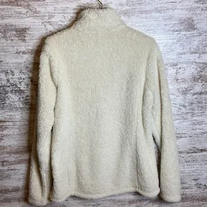 Los Gatos Fleece Sherpa Jacket 1/4 Zip Pullover cream Sz Large EUC thumbnail 6