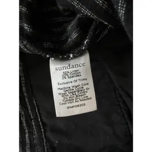 Sundance Amelia Trouser Pant Black White Pinstripe 4 Button Linen Cotton Blend thumbnail 6