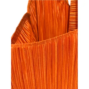 ASOS DESIGN Burnt Orange Pleated Halter Maxi Dress Size L 70s Disco Retro thumbnail 8