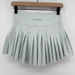 Gold Hinge Pleated Tennis Skirt Skort Mist Light Blue Gray Women S Preppy thumbnail 5