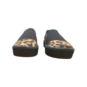 Lori Goldstein Women Black Leopard Print Platform Slip‎ On Loafer Shoes thumbnail 4