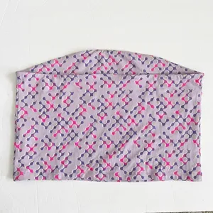 NEW BP. Nordstrom Purple Geometric Crop Tube Top L Retro Boho Strapless LARGE thumbnail 6