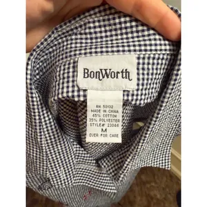 Vintage Bonworth Cottagecore Coastal Gingham Short Sleeve Button Up Embroidered thumbnail 6