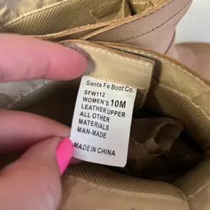 Santa Fe Boot Co Womens Tan Leather Ankle Boots Block Heel SFW112 Size 10M thumbnail 5