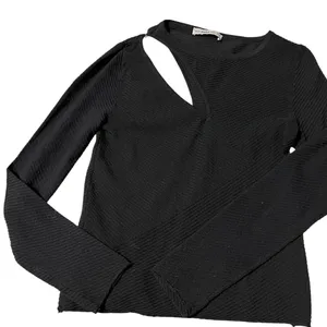 Zara Black Knit Top with Subtle Texture thumbnail 3