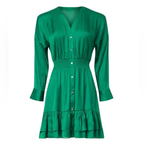 Maje- Rumia Dress Elegant Green Button-Down Dress Size 40 Size 8 US thumbnail 5