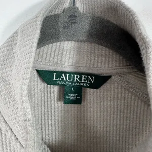 Lauren Ralph Lauren Ribbed Quarter Zip‎ Pullover Women’s Large Beige Long Sleeve thumbnail 7
