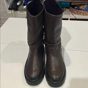 Zara chunky brown boots size 38 thumbnail 2