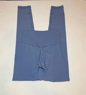 Aerie Offline Real Me Crossover Monaco Blue Hi-Rise Leggings M Long EUC thumbnail 2