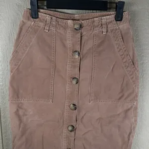 Free People Skirt Womens 6 Brown Midi Button Front Split Hem Boho Festival Chic thumbnail 2