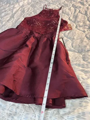 Emerald Sundae NWT Burgundy Lace High-Low Fit & Flare Dress Juniors Size 5 thumbnail 9