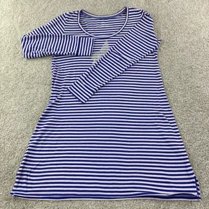 Victorias Secret Striped Long Sleeve Tunic Top Womens L‎ Blue White Loungewear thumbnail 1