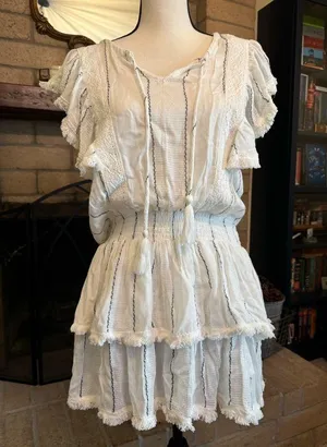 Surf Gypsy NWT Fringe Trim Ruffled Swim Cover Up - Large thumbnail 2