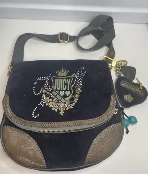 Vintage Juicy Couture Navy Velour Crossbody Bag “love your couture” thumbnail 1