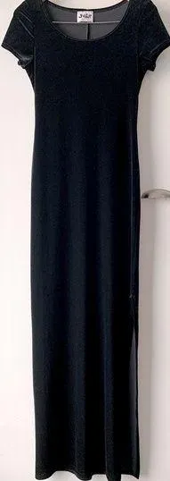 Vintage 90’s Stretchy Black Velvet Dress thumbnail 1