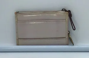 Coach patent shiny leather gray/purple wallet thumbnail 2