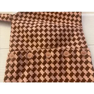 Levis Button Front Crop Top Womens XS Pink Brown Houndstooth Cotton Canvas NWT thumbnail 3